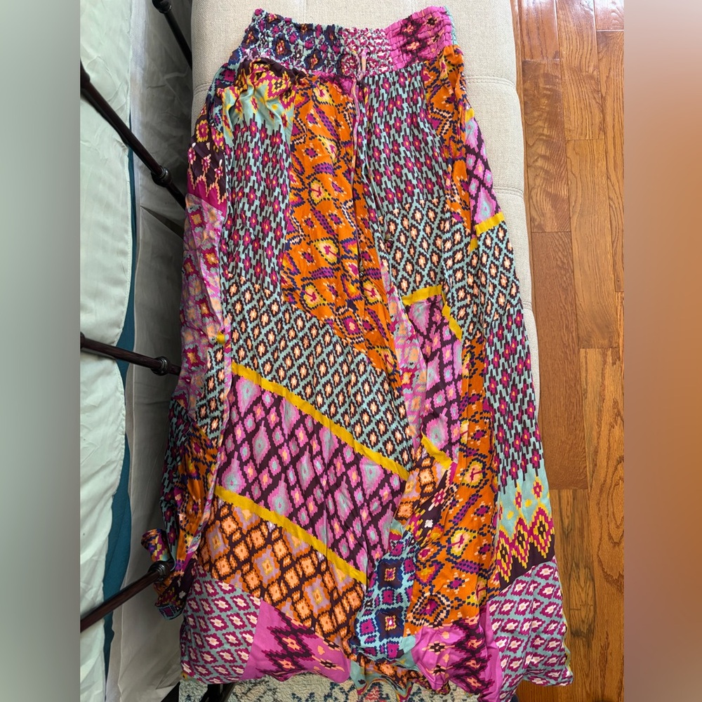 Vibrant Multicolor Patterned Skirt
